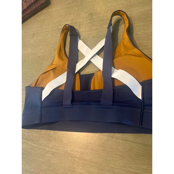 Brooks Womens XL Crossback Sports Bra Navy & Orange - Picture 4 of 7